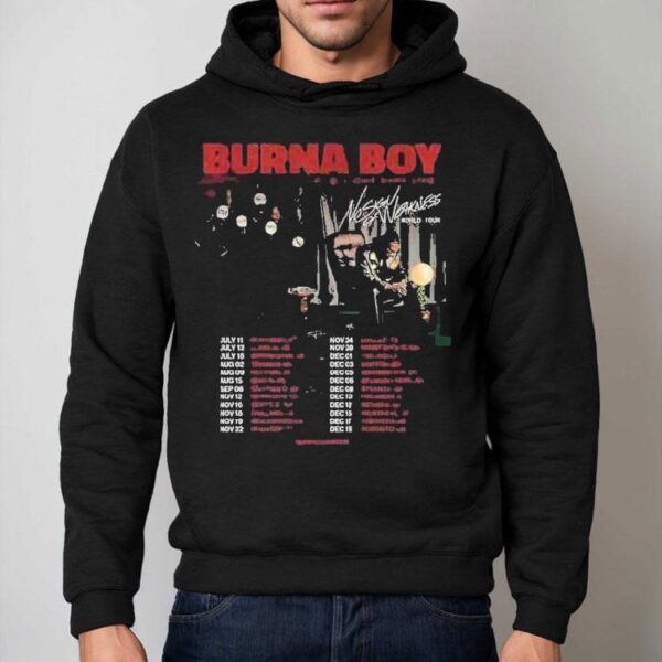 Burna Boy No Sign Of Weakness World Tour 2025 Dates Live In Diant Center Stage Shirt