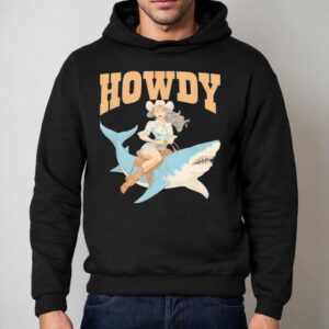 Cowgirl Riding Shark Rodeo Hoodie