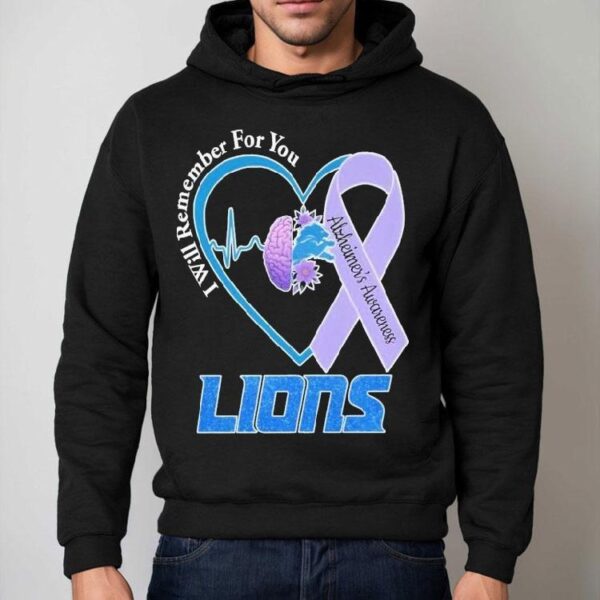 Detroit Tigers I Will Remember For You Alzheimer’s Awareness Heartbeat Brain Shirt