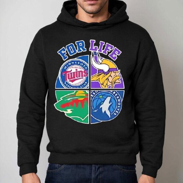For Life Minnesota Vikings Twins Timberwolves And Wild Circle Logos Shirt