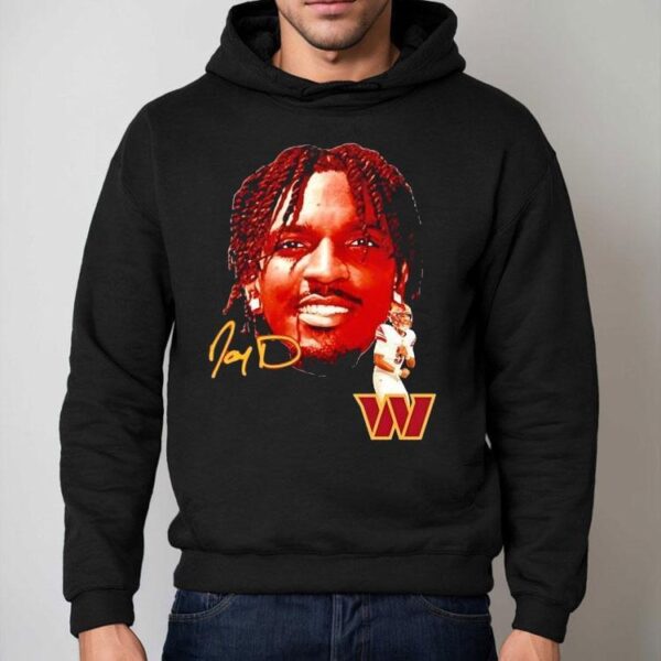 Jayden Daniels Big Face Washington Commanders Football Signature Shirt
