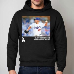 Los Angeles Dodgers Clayton Kershaw Black K Career Strikeouts Hoodie
