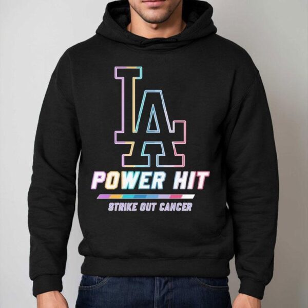 Los Angeles Dodgers Power Hit Strike Out Cancer Shirt