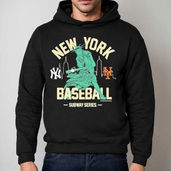 New York Yankees Vs. New York Mets Subway Series Swinging Liberty Shirt