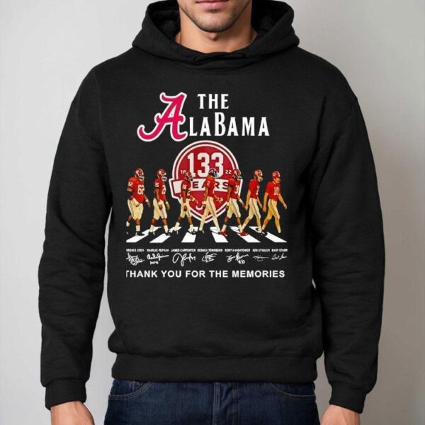 The Alabama Crimson Tide Walking Across Thank You For The Memories Signatures Shirt