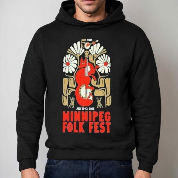 Winnipeg Folk Festival July 10-13 2025 50 Years Fox Guitar Shirt
