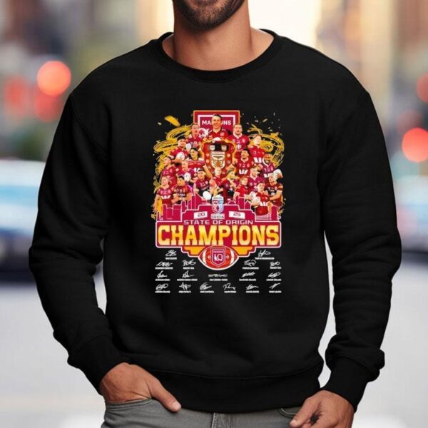 2025 Maroons State Of Origin Champions Signatures Shirt