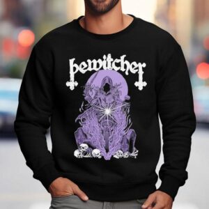 Bewitcher Biker Witch The Devil Always Mins With Rock N Roll Sweatshirt