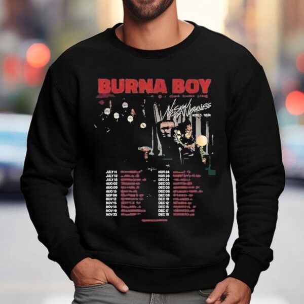 Burna Boy No Sign Of Weakness World Tour 2025 Dates Live In Diant Center Stage Shirt