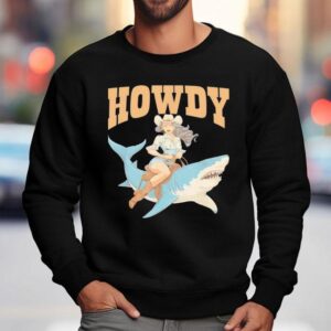Cowgirl Riding Shark Rodeo Sweatshirt