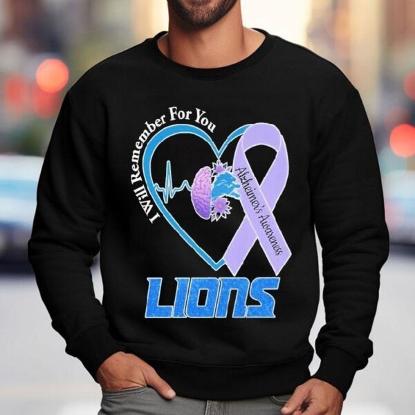 Detroit Tigers I Will Remember For You Alzheimer’s Awareness Heartbeat Brain Shirt