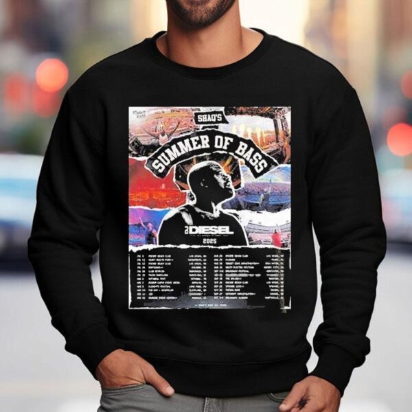 Dj Diesel Summer Of Bass Tour 2025 Dates With Shaquille O’neal Performing Live Worldwide Featuring Collage Festival Shirt