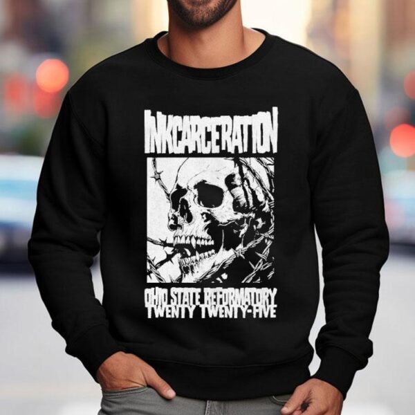 Inkcarceration Festival Barbed Skull Mineral For Mansfield Ohio On July 18th-20th Americas Rock And Metal Tattoo 2025 Shirt