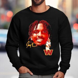 Jayden Daniels Big Face Washington Commanders Football Signature Sweatshirt