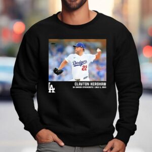 Los Angeles Dodgers Clayton Kershaw Black K Career Strikeouts Sweatshirt