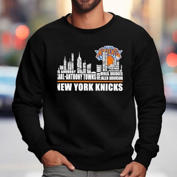 New York Knicks City Skyline All Names Of Legends Shirt