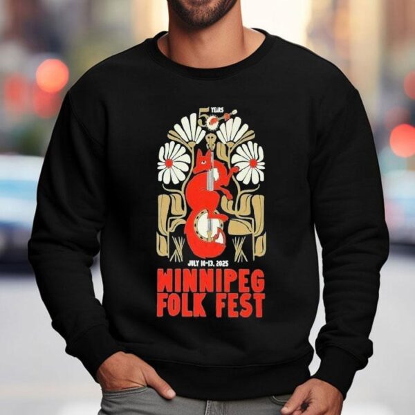 Winnipeg Folk Festival July 10-13 2025 50 Years Fox Guitar Shirt