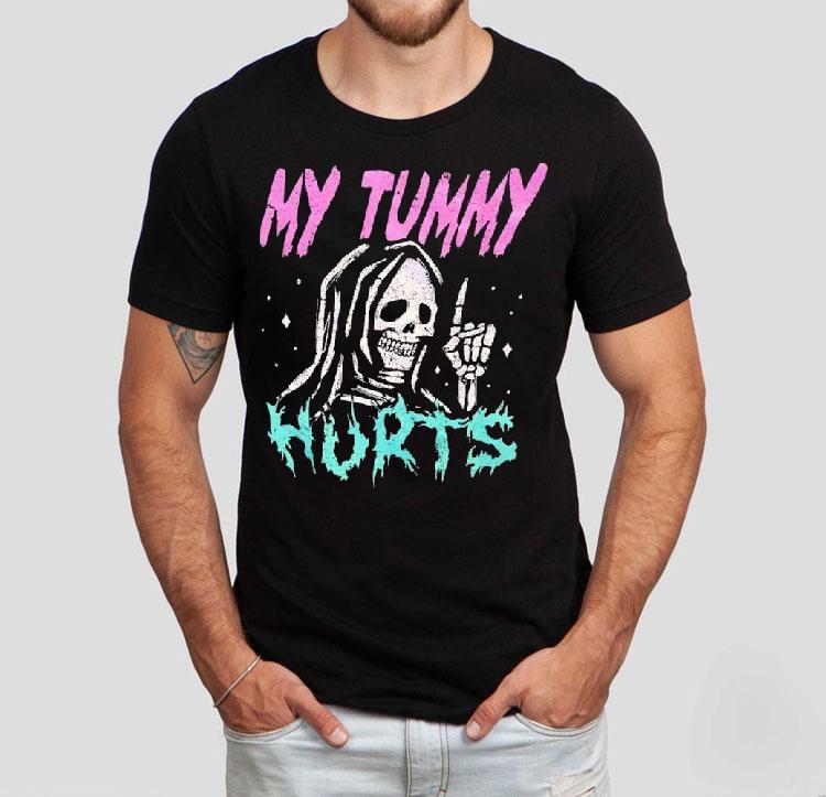 Grim Reaper My Tummy Hurts Shirt 4 Grim Reaper My Tummy Hurts Tshirt
