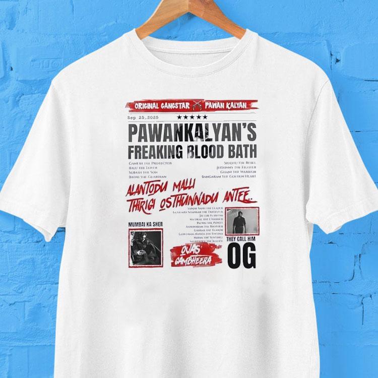 Ojas Gambheera Original Gangstar Pawan Kalyan Alantodu Malli Thrigi Osthuninadu An Shirt 2 Ojas Gambheera Original Gangstar Pawan Kalyan Alantodu Malli Thrigi Osthuninadu An Tshirt