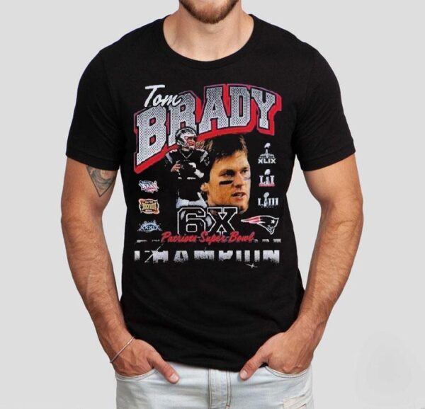 Tom Brady New England Patriots Unveil Statue 6x Super Bowl Champions Shirt