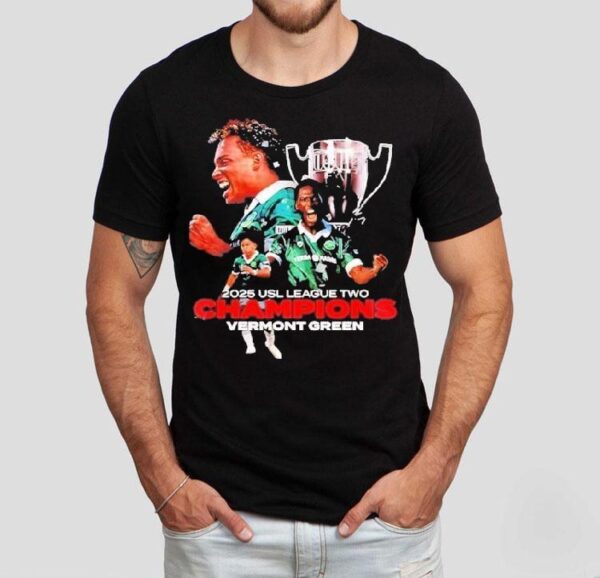 Vermont Green Fc 2025 Usl League Two Champions Trophy Shirt