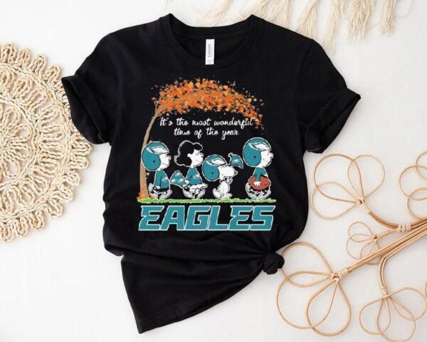 Snoopy The Peanuts X Philadelphia Eagles Philly It’s The Most Wonderful Time Of The Year Shirt