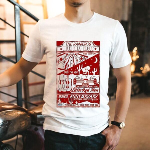 The Rainieros With Cory Cross Little Red Hen Seattle Music Aug 2 2025 Tour Shirt