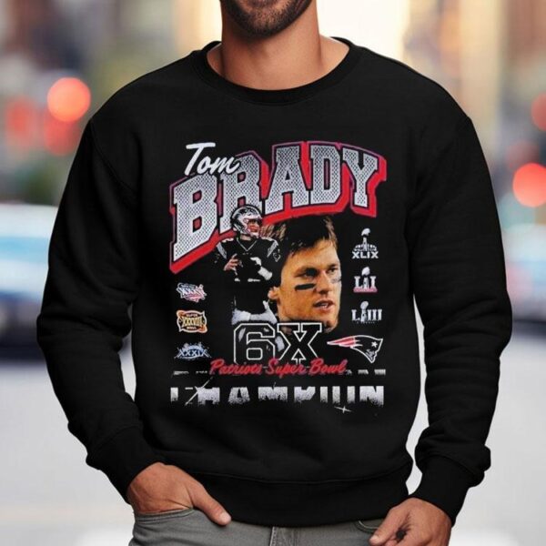 Tom Brady New England Patriots Unveil Statue 6x Super Bowl Champions Shirt
