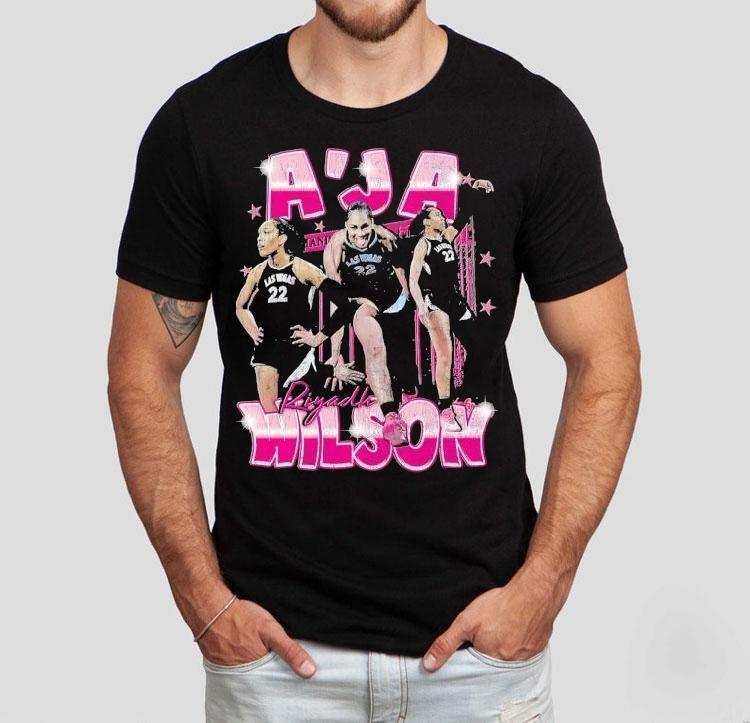 A'ja Riyadh Wilson Las Vegas Aces Basketball Shirt 4 A Ja Riyadh Wilson Las Vegas Aces Basketball Tshirt