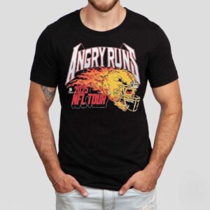 Angry Runs Nfl Tour Helmet Skull Flames Tshirt