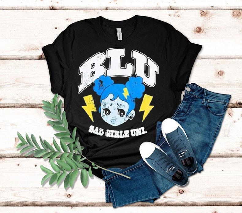  Blu Sad Girlz Uni Boyfriend Tshirt