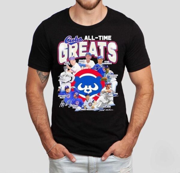 Chicago Cubs All-time Greats Legends Signatures Shirt