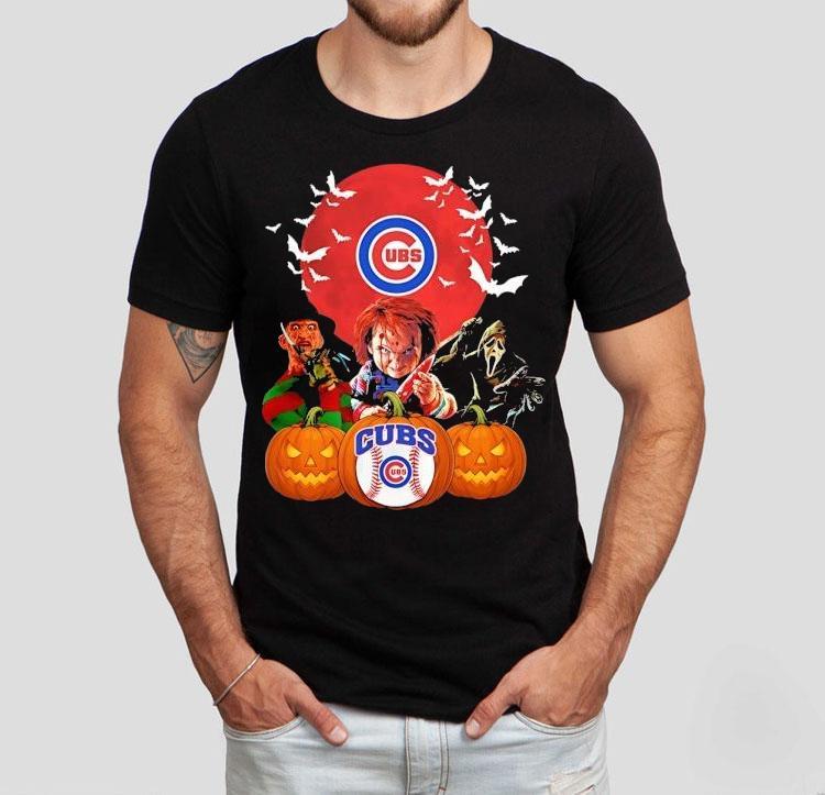  Chicago Cubs Chucky Freddy Krueger And Ghostface Horror Movie Halloween Tshirt