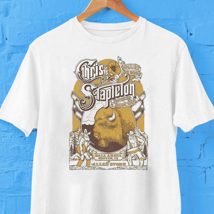  Chris Stapleton Aug   Ball Arena In Denver Co Buffalo Bison Tshirt
