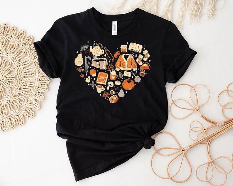  Cozy Autumn Hear Tshirt