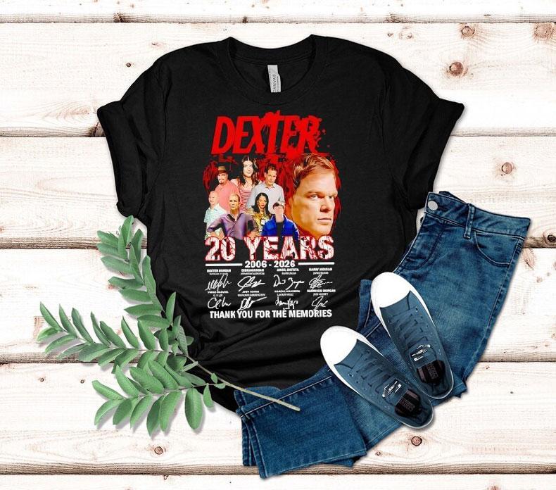 Dexter 20 Years 2006 2026 Thank You For The Memories Signatures Shirt 4  Dexter  Years   Thank You For The Memories Signatures Tshirt