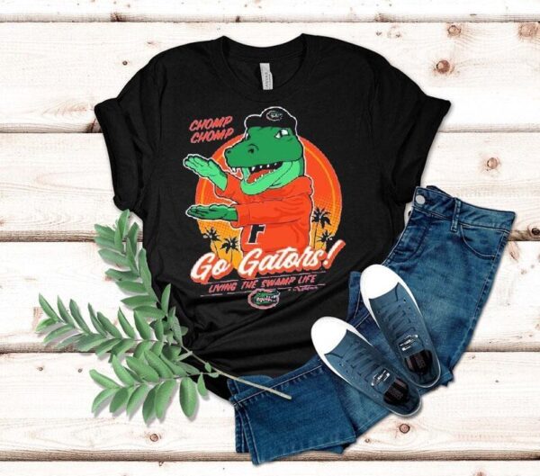 Florida Gators Chomp Chomp Living The Swamp Life Flogrown Rally Mascot Shirt