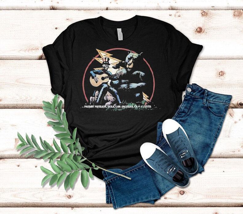  Grateful Dead Pauley Pavilion Ucla Los Angeles Ca Dave S Picks Vol  Skeleton Guitar Bear Tshirt