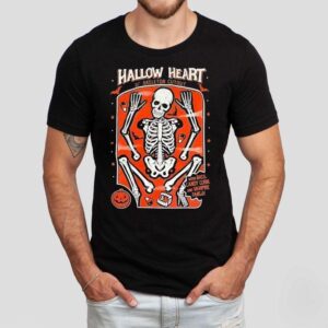 Hallow Heart Th Skeleton Cut Out Halloween Tshirt