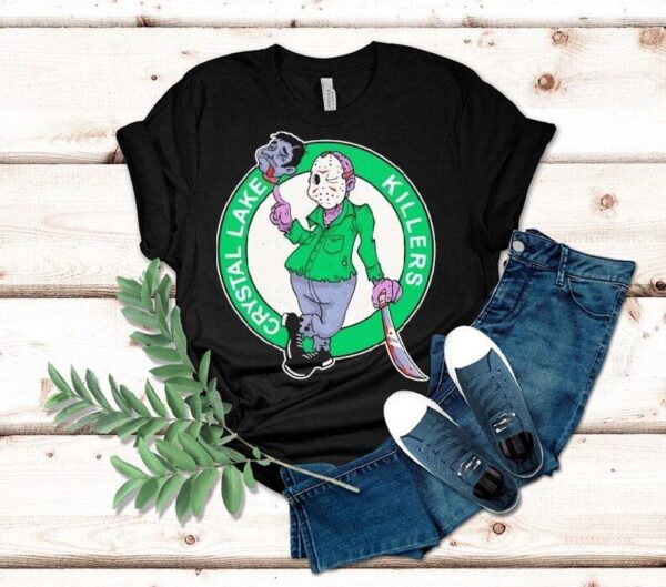 Jason Voorhees In The Style Of The Boston Celtics Logo Shirt