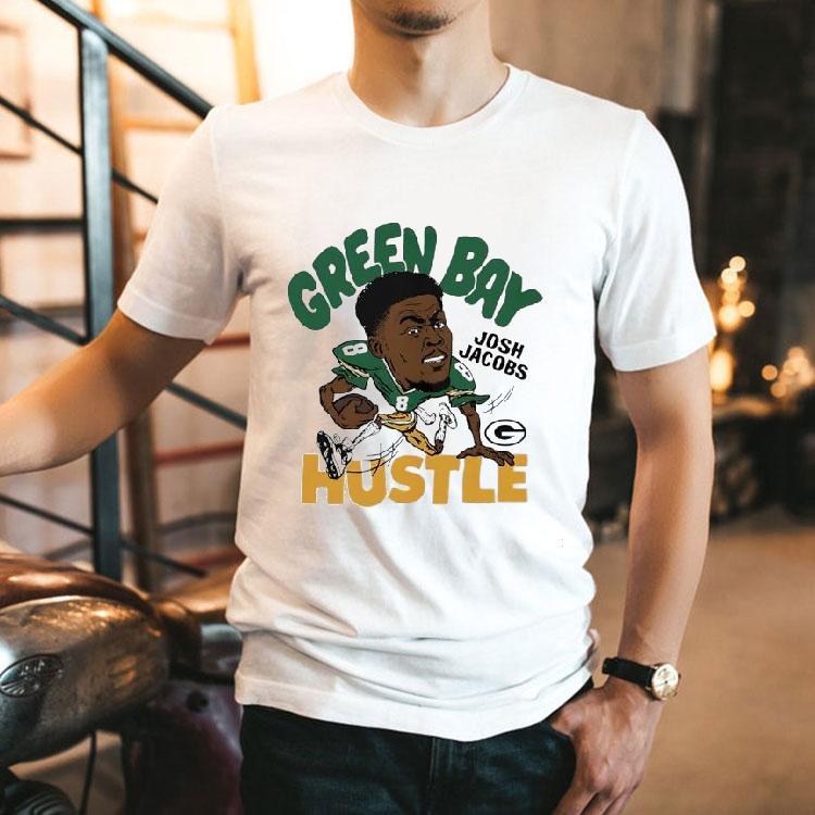  Josh Jacobs Hustle Green Bay Packers Football Signature Cartoon Tshirt