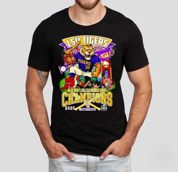 Lsu Tigers Mascot Ncaa Men’s College World Series Champions 2025 Shirt