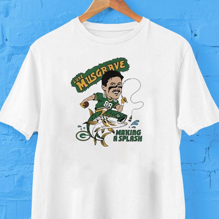  Luke Musgrave Making A Splash Green Bay Packers Football Cartoon Tshirt