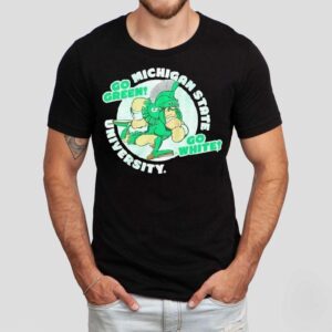 Michigan State Spartans University Go Green Go White Tshirt