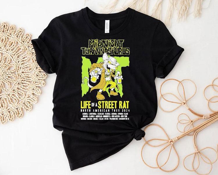 Midnight Tyrannosaurus Life Of A Street Rat Tour Tshirt