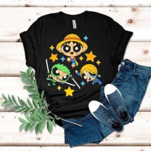Monkey D Luffy Roronoa Zoro And Sanji From One Piece Style Of The Powerpuff Girls Tshirt