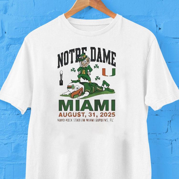Notre Dame Vs Miami Hurricanes Hard Rock Stadium Miami Gardens Fl Tshirt