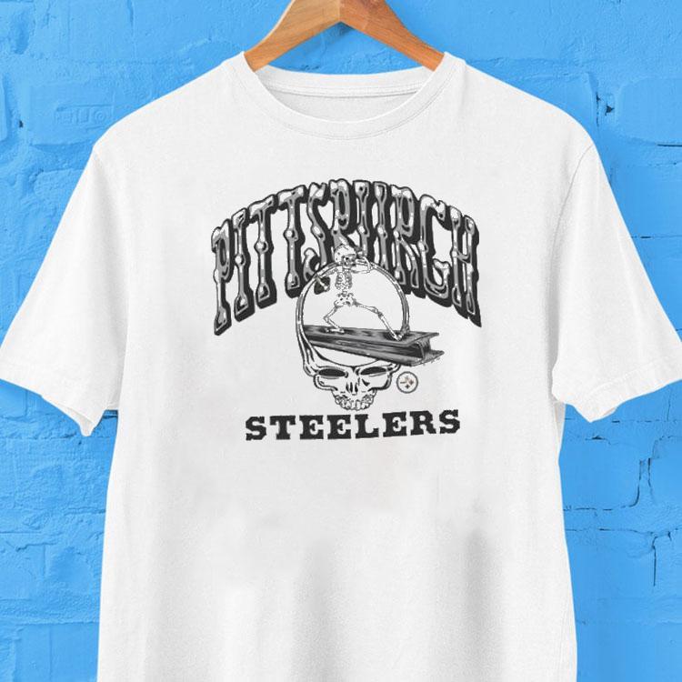  Pittsburgh Slers Nfl X Grateful Dead Skeleton Tshirt