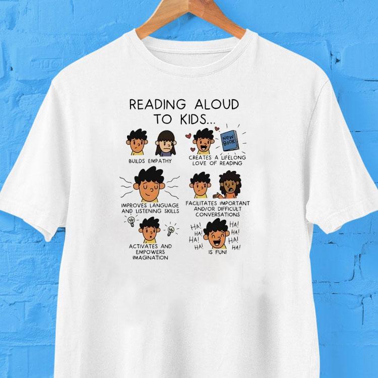  Reading Aloud To Kids Cartoon Tshirt
