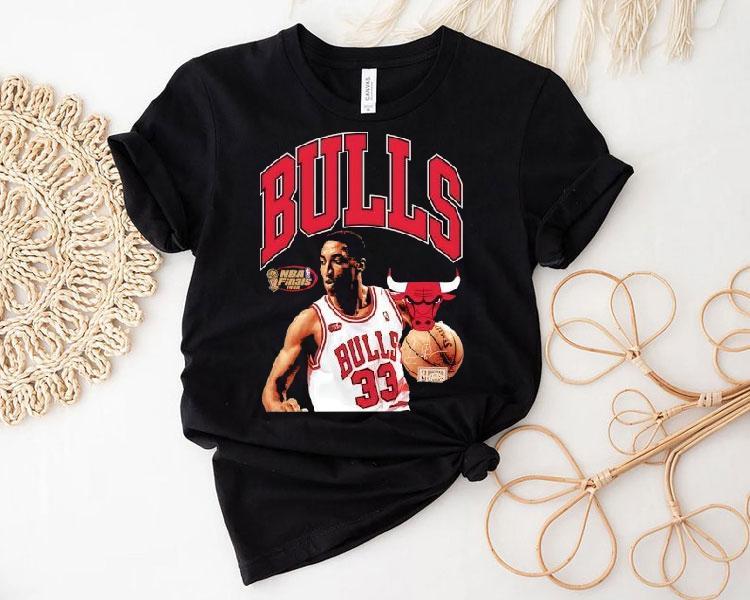  Scottie Pippen Chicago Bulls Basketball Nba Finals Signature Tshirt